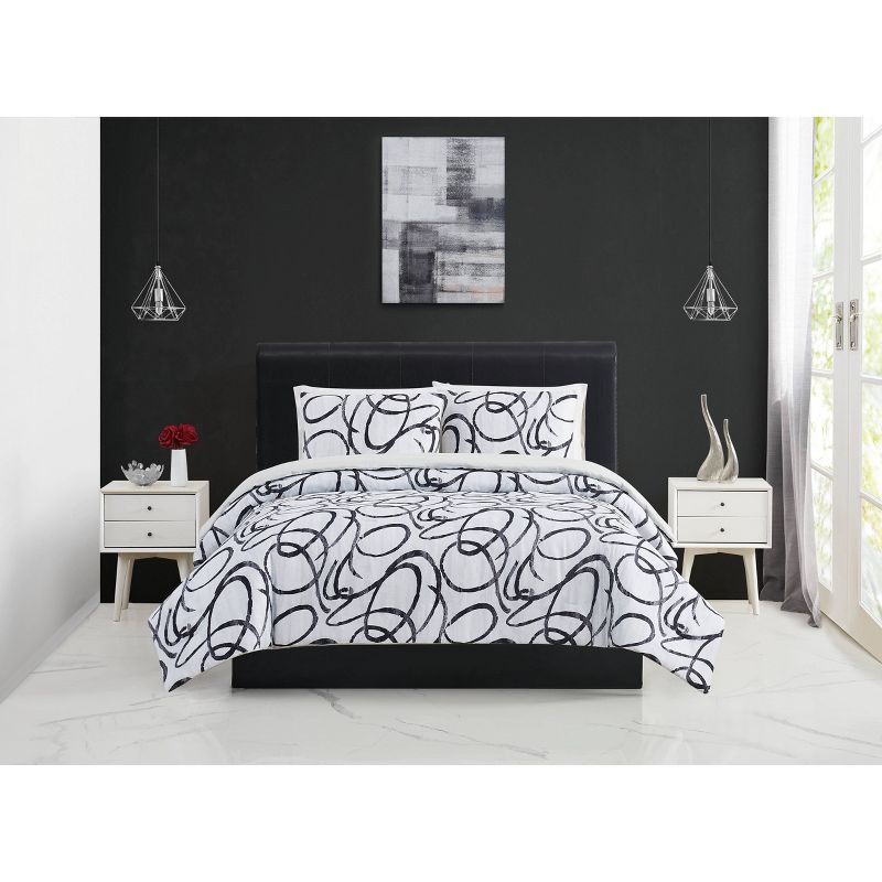 Christian Siriano NY Mimic Comforter Set Black/White, 1 of 5