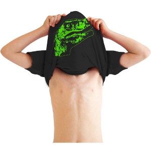 Youth Ask Me About My Raptor Flip T Shirt Dinosaur Funny Kids Cool Tee - Crazy Dog Youth T Shirt With Flip Design - 1 of 4