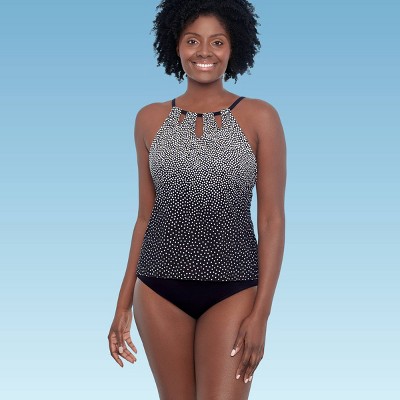 Women's Slimming Control Keyhole High Neck Tankini Top - Dreamsuit by Miracle Brands