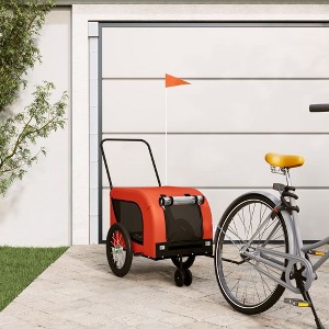 vidaXL Pet Bike Trailer Orange and Black Oxford Fabric and Iron 49.2" x 24.8" x 26" - 1 of 4