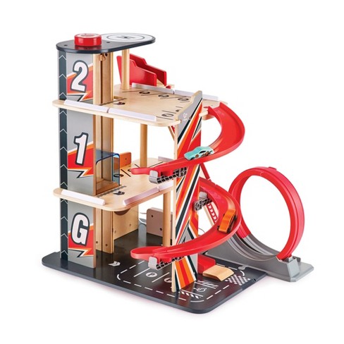 Hape Gearhead Stunt Garage Wooden High rise Car Parking Lot Kid s Playset Target