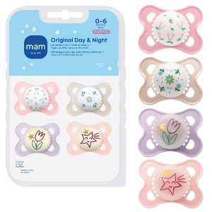 Mam。ナチュラル、パープル MAM Original Pacifiers 0-6m - Girl - 4pk : Target