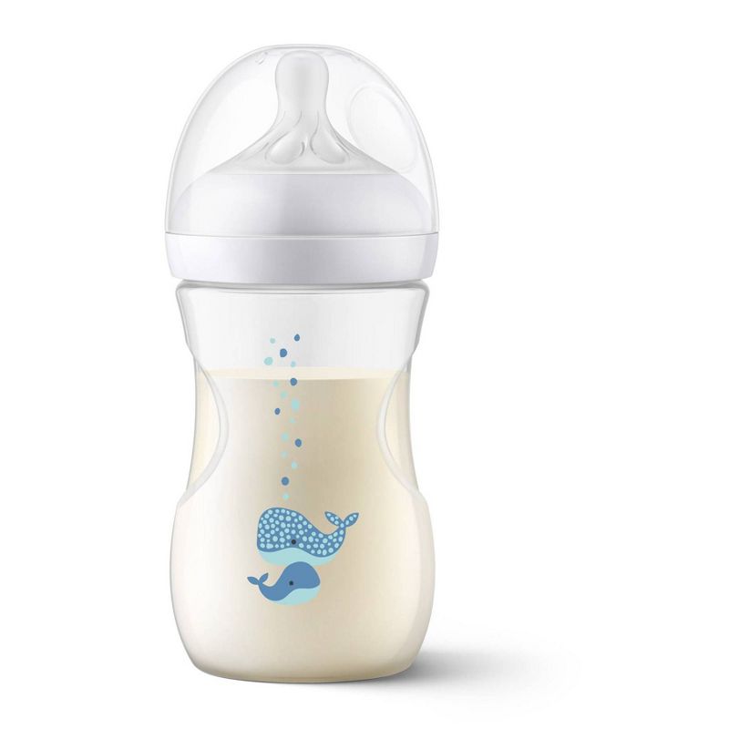 Avent Philips Natural Baby Bottle with Natural Response Nipple - Whales - 9oz/3pk, 4 of 11