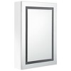 vidaXL Bathroom Cabinet Mirrored Bathroom Vanity Wall Mounted Medicine Cabinet - Shining White - 3 of 4