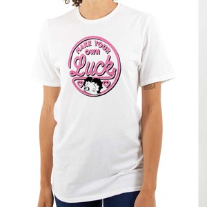 Betty Boop Your Own Luck Girl Power Womens Graphic T Shirt Tees Brisco Brands - 1 of 1