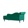 60" Velvet Storage Chaise Lounge - Multifunctional 2-in-1 Tufted Bench with Solid Wood Legs, Nailhead Trim & Included Pillow, 300lb Capacity - 3 of 4
