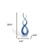 HomeRoots 20" Clear and Blue Murano Glass Modern Abstract Tabletop Sculpture - 3 of 4