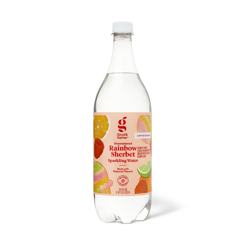Rainbow Sherbet Sparkling Water - 1L Bottle - Good &#38; Gather&#8482;, 1 of 8