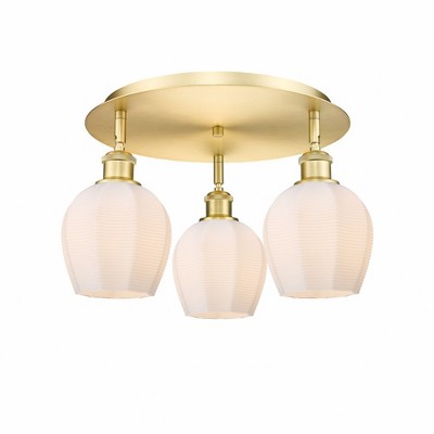 Norfolk - 3 Light Flush Mount In Industrial Style-9.38 Inches Tall and 17.5 Inches Wide