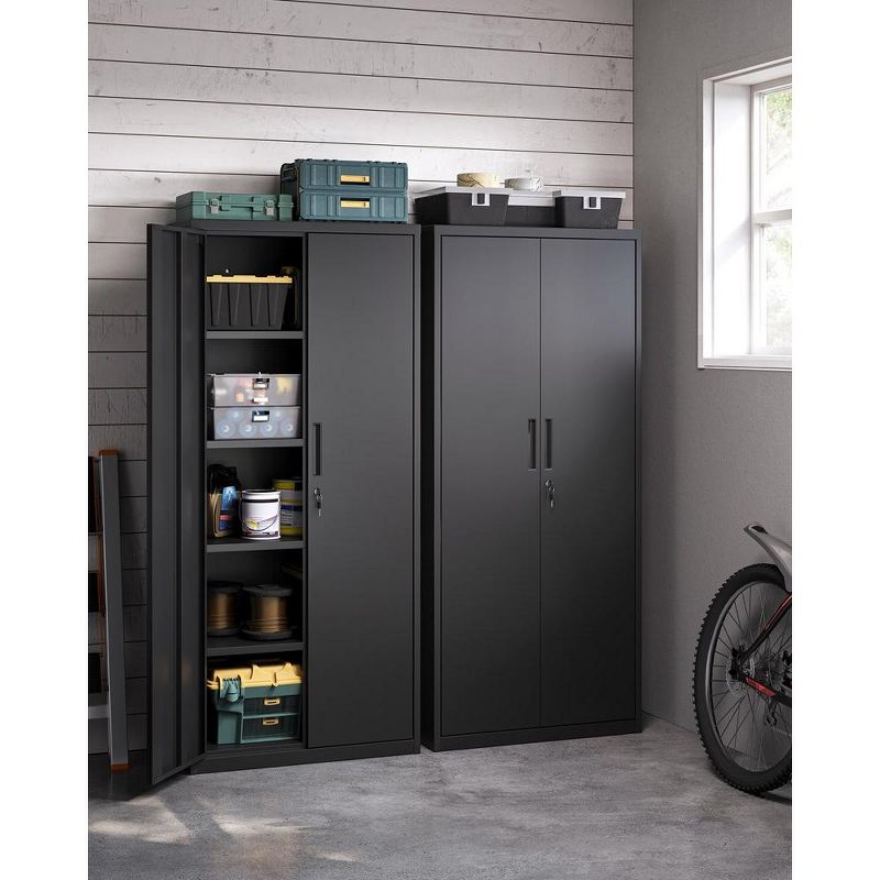 SONGMICS Garage Cabinet, Metal Storage Cabinet with Doors and Shelves, Office Cabinet, 4 of 6