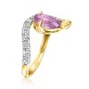 Ross-Simons 1.50 Carat Amethyst Ring With .41 ct. t.w. Lab-Grown Diamonds in 18kt Gold Over Sterling - 4 of 4