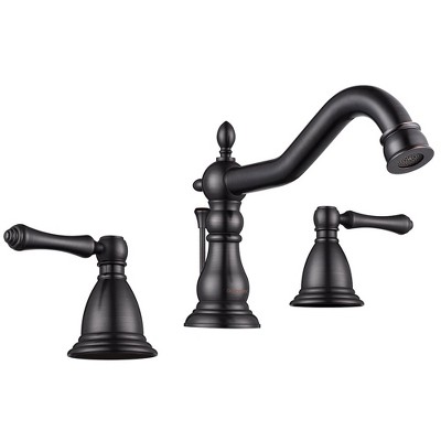 Yescom Vintage 3 Hole Bathroom Faucet Widespread Mixer Taps for Undermount Sink w/Drain ORB Oil Rubbed Bronze