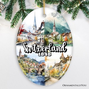 Picturesque Switzerland Landmarks Ornament, Bern Travel Souvenir and Christmas Gift| OrnamentallyYou - 1 of 4