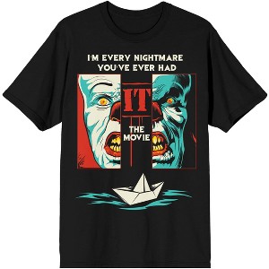 It Classic 1990 Split Pennywise Face Crew Neck Short Sleeve Men's Black T-shirt - 1 of 3