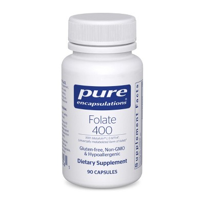 Pure Encapsulations Folate 400 - Metafolin L-5-MTHF Supplement to Support Cardiovascular, Cellular, and Neural Health* - 90 Capsules