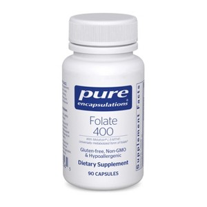 Pure Encapsulations Folate 400 - Metafolin L-5-MTHF Supplement to Support Cardiovascular, Cellular, and Neural Health* - 90 Capsules - 1 of 4