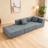 L-Shaped Sectional Sofas Couch ¨C Armless Floor Sofa with Removable Back Cushion for Living Room, Apartment, or Lounge - 3 of 4