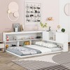 NicBex Full Size Kids Montessori Bed with L-shaped Bookcases,Floor Bed with Sliding Doors,Toddler bed for Bedroom Playroom,Gray/White - 2 of 4