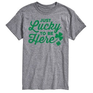 Men's - Instant Message - Just Lucky To Be Here Short Sleeve Graphic T-Shirt - 1 of 4
