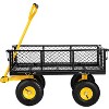 Heavy Duty Steel Garden Cart - 900 lbs Capacity, Removable Mesh Sides Convert to Flatbed, Utility Metal Wagon with 180¡ã Rotating Handle & 10" Tires - 4 of 4