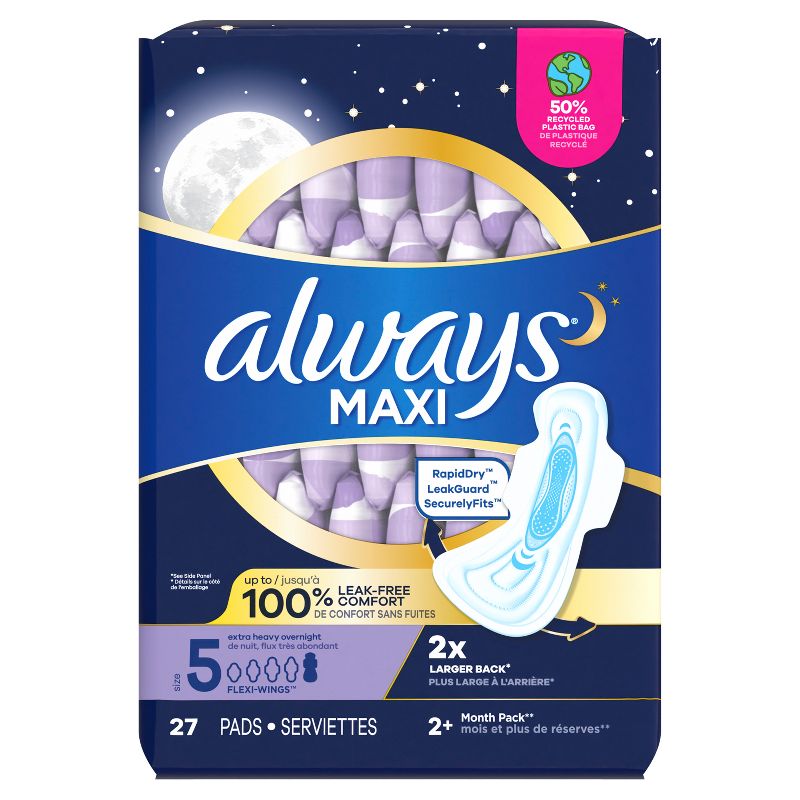 Always Maxi Extra Heavy Overnight Pads - Size 5, 3 of 13