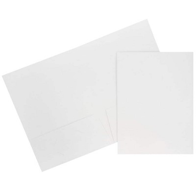 JAM Paper Two-Pocket Textured Linen Business Folders White 95448D