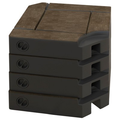 Brown HDPE Fillable Patio Umbrella Base Weights Set