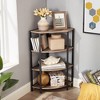 4-Tier Corner Open Shelf,Bookcase Freestanding Shelving Unit,Plant Stand Small Bookshelf - 2 of 4