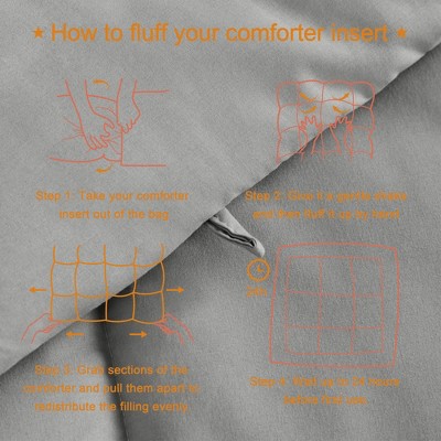 Aeelleea Queen Down Alternative Comforter Duvet Insert, All Season Reversible Quilted Bedding with Corner Tabs, Breathable, Ultra-Soft,Smoke Gray — фото 5