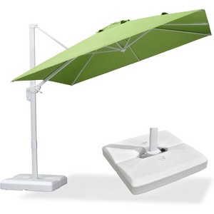 PURPLE LEAF Patio Umbrella White Cantilever Offset Umbrella Square Outdoor Umbrella with 360-degree Rotation for Garden Deck Pool - 1 of 4