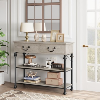 Whizmax Console Table with Drawers, Sofa Tables Narrow Entryway Table with Storage for Living Room, Foyer, Bedroom
