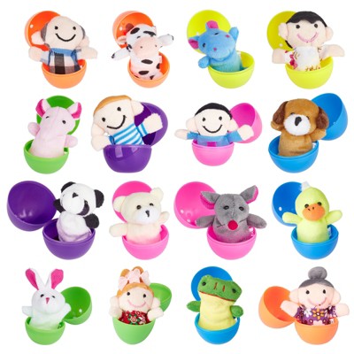 Детские куклы Garvee Plush Animal Finger Puppets in Pre-filled Easter Eggs - Kids Easter Egg Hunt Toys, Basket Stuffers, Goodie Bag Fillers, Party, Mini Keychains — фото 3