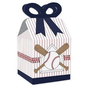 Big Dot of Happiness Batter Up - Baseball - Square Favor Gift Boxes - Baby Shower or Birthday Party Bow Boxes - Set of 12 - 1 of 4