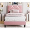 Bed Frame, Upholstered Platform Bed with Button Tufted Headboard, Sturdy Wooden Slats Support, No Box Spring Needed, Noise Free & Easy Assembly - 3 of 4
