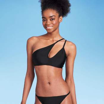 Women's Cut Out One Shoulder Bikini Top - Wild Fable™ Black Xl : Target