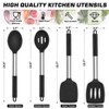 Itopfox 4-Piece Silicone Cooking Utensil Set with Stainless Steel Handles Heat-Resistant & Non-Scratch for Frying, Mixing, Draining - Dishwasher Safe - 2 of 4