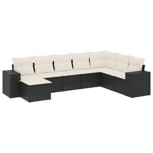vidaXL Garden Sofa Set Black, Cream White - 1 of 4