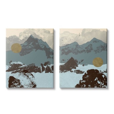 Stupell Industries Mountain Range Textures over Abstract Color Pop