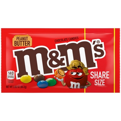 m&m peanut butter share size