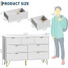 Acekool 7 Drawer Dresser, 47.2" Wide Modern White Chest with Gold Metal Legs, Storage Organizer for Bedroom, Entryway, Living Room - 2 of 4