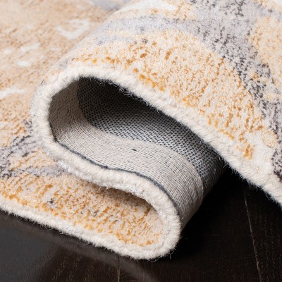 Ivory and Gold Hand-Tufted Wool Area Rug, 3' x 5'