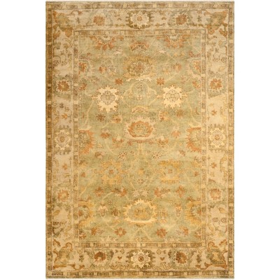 Hand-Knotted Gray Wool Traditional 6' x 9' Area Rug