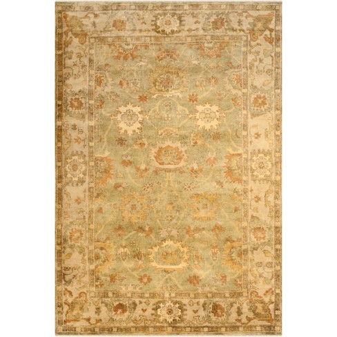 Oushak Osh115 Hand Knotted Area Rug - Green/beige - 6'x9' - Safavieh ...