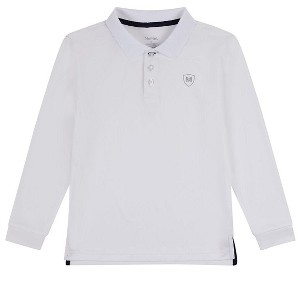 Memoi Boys Silky Soft Dri-Effect Moisture Wicking Long Sleeve Polo Shirt - 1 of 2