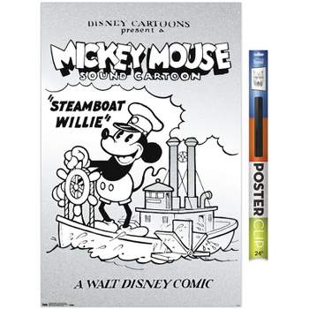 Trends International Disney Mickey Mouse - Black and White Steamboat Willie Unframed Wall Poster Prints