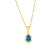 Opalata Sterling Silver, Pearshaped Opal 18" Pendant Necklace & Earrings Set - Gold Plated - Blue - 16+2 Inch - 3 of 4