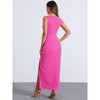 INSPIRE CHIC Women's Sleeveless V-Neck Thigh Split Bodycon Dress - 4 of 4