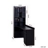 INFURNIC Decorative Bookshelf L Shaped Corner Desk with Drawers Storage and Hutch Large Working Space for Home Office, Black, 55.12"*31.5"*76.77" - 3 of 4
