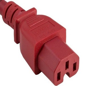 SANOXY 6ft 14 AWG 15A 250V Power Cord (IEC320 C14 to IEC320 C15), Red - 1 of 1