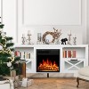 R.W.FLAME Fireplace Tv Stand Fireplace Mantel Wood Surround Firebox Freestanding Corner Fireplace Heater Infrared Quartz Heater Adjustable Led Flame - 3 of 4